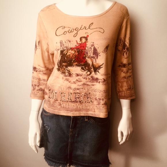 Don’t Mess With Texas Tee Cowgirl Sz M - Picture 1 of 6